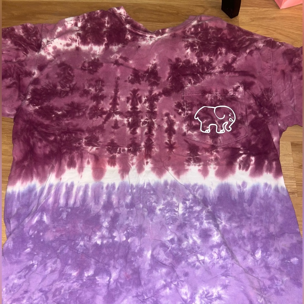 Ivory Ella Maroon and Lavender Tie-Dye Tee